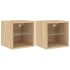 Muebles TV de pared luces LED 2 uds roble Sonoma 30x28,5x30