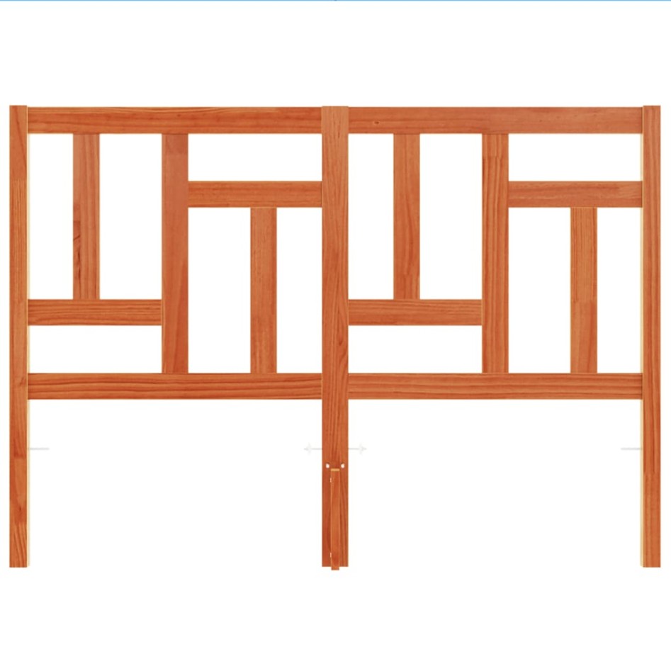 Cabecero de cama madera maciza de pino marrón cera 135