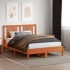 Cabecero de cama madera maciza de pino marrón cera 140
