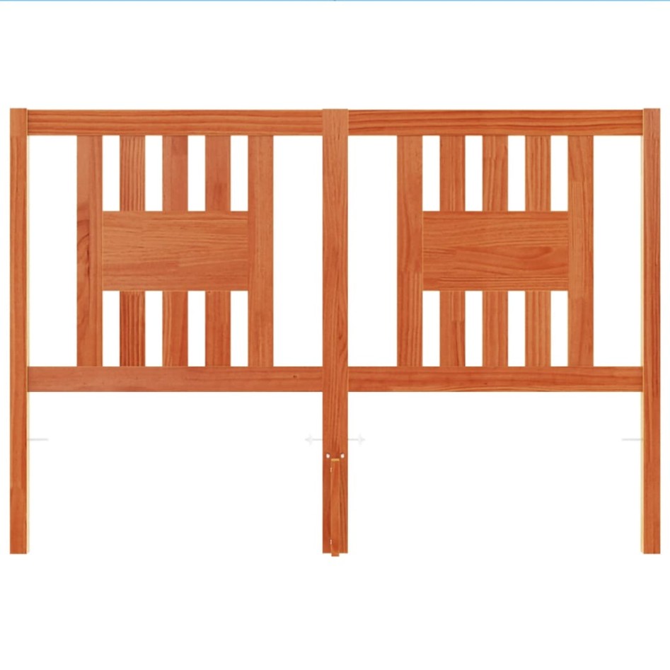 Cabecero de cama madera maciza de pino marrón cera 140