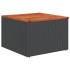 Mesa de jardín de madera de acacia y ratán PE negro 55x55x37