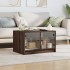 Mesa de centro con puertas de vidrio marrón roble 68x50x42