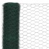 Alambrada de gallinero acero revestimiento PVC verde 25x1,2