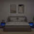 Mesitas de noche de pared con luces LED 2 unidades