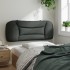 Cabecero de cama acolchado tela gris oscuro 100