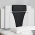 Cabecero de cama acolchado cuero sintético blanco y negro 80
