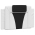 Cabecero de cama acolchado cuero sintético blanco y negro 80