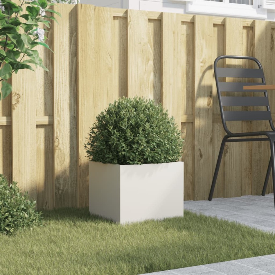 Jardinera acero blanco 32x30x29