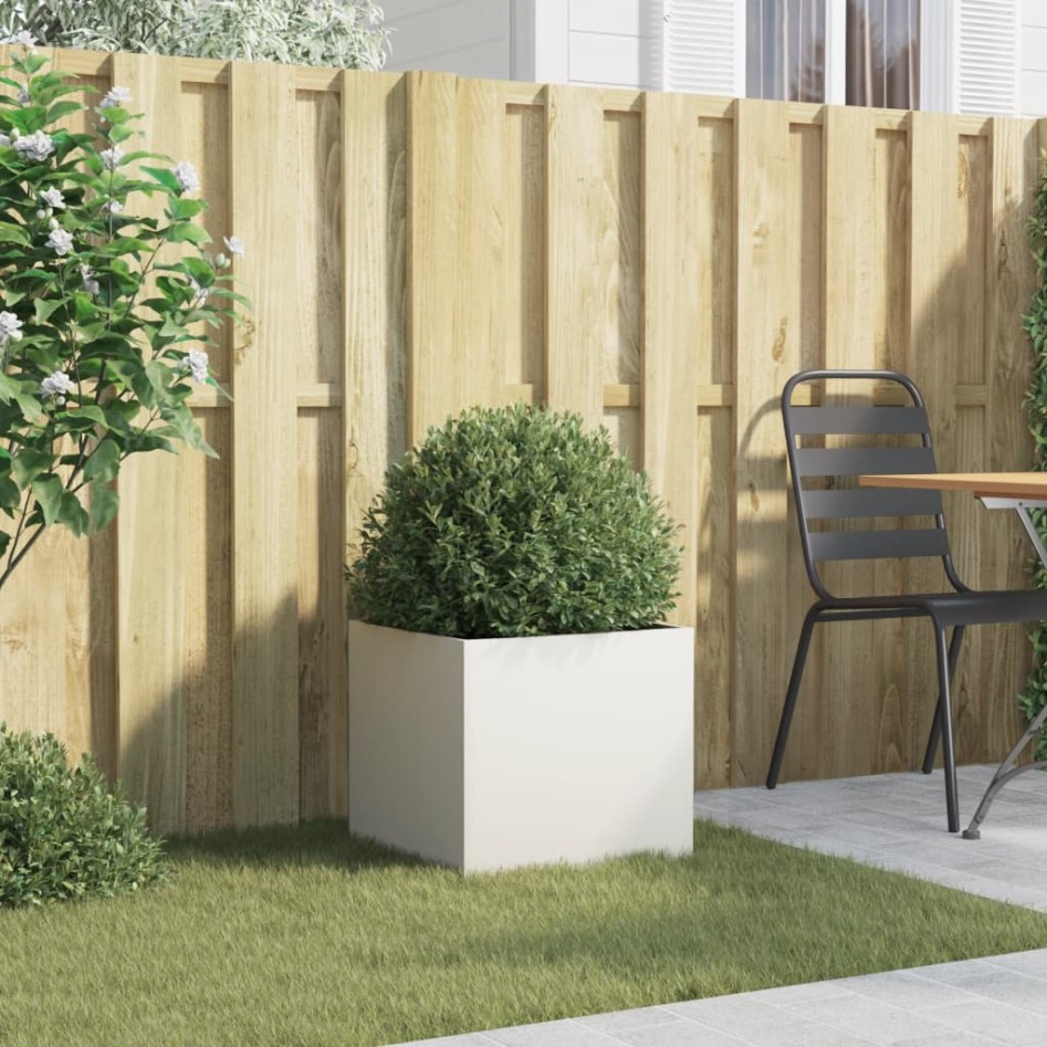 Jardinera acero blanco 42x40x39