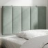 Cabecero de cama acolchado terciopelo gris claro 90