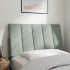 Cabecero de cama acolchado terciopelo gris claro 90