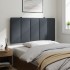 Cabecero de cama acolchado terciopelo gris oscuro 100