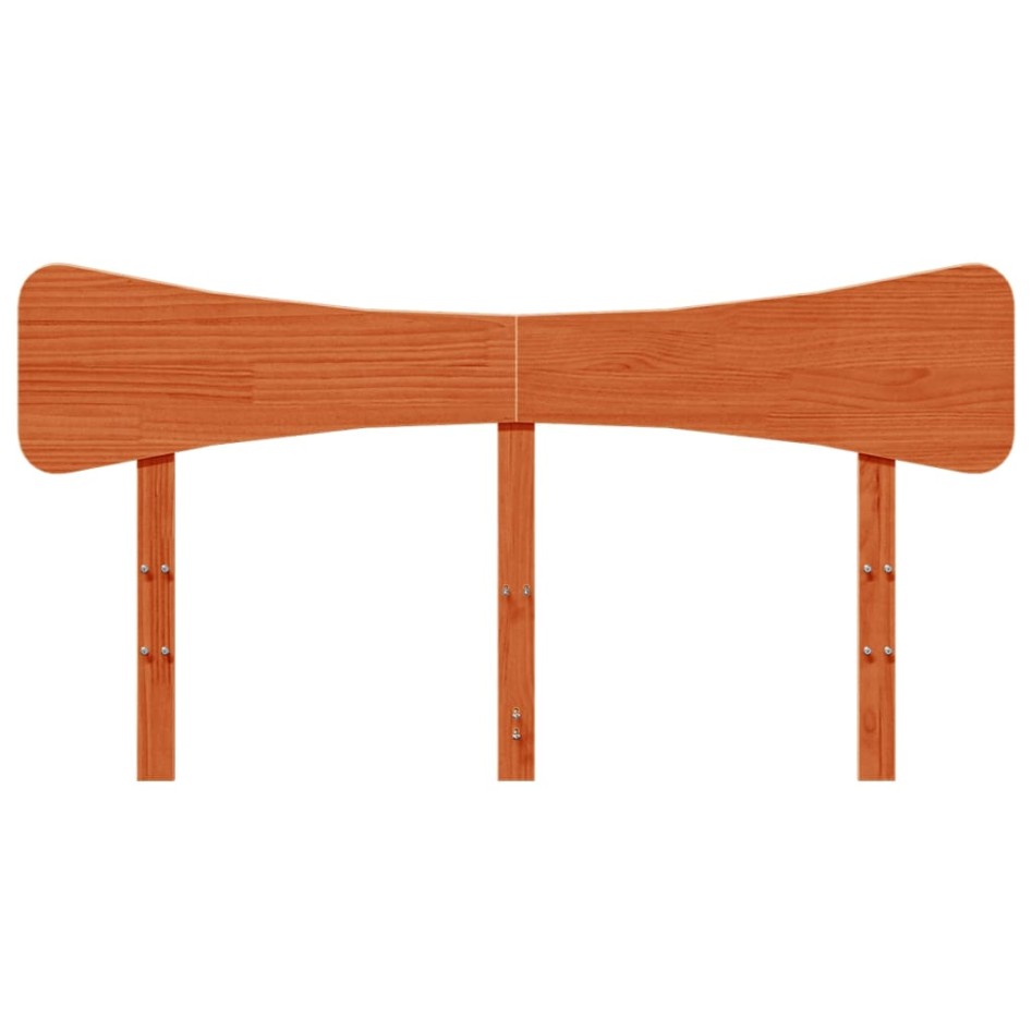 Cabecero de cama madera maciza de pino marrón cera 140