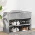 Banco zapatero madera contrachapada gris hormigón 60x30x45