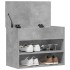 Banco zapatero madera contrachapada gris hormigón 60x30x45