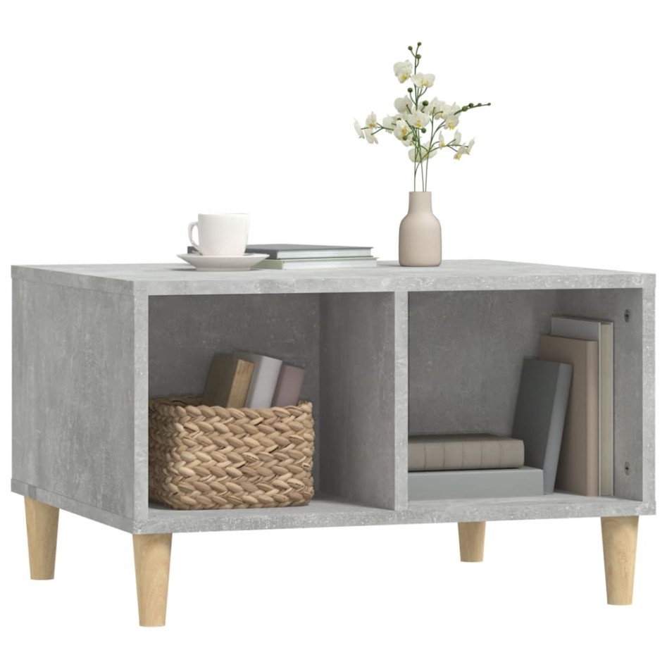Mesa de centro madera contrachapada gris hormigón 60x50x36,5