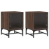 Mesitas noche puertas de vidrio 2 uds roble marrón 35x37x50