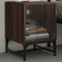 Mesitas noche puertas de vidrio 2 uds roble marrón 35x37x50