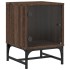 Mesitas noche puertas de vidrio 2 uds roble marrón 35x37x50