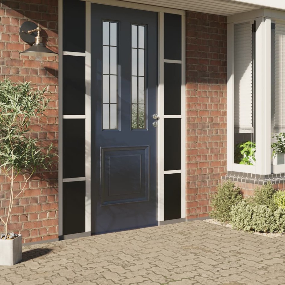 Lámina de ventana esmerilada estática PVC negro 90x2000