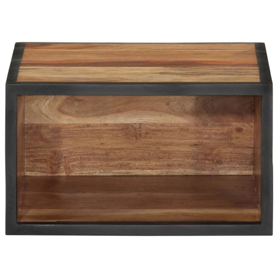 Mesita de noche de pared madera maciza acacia 35x35x20