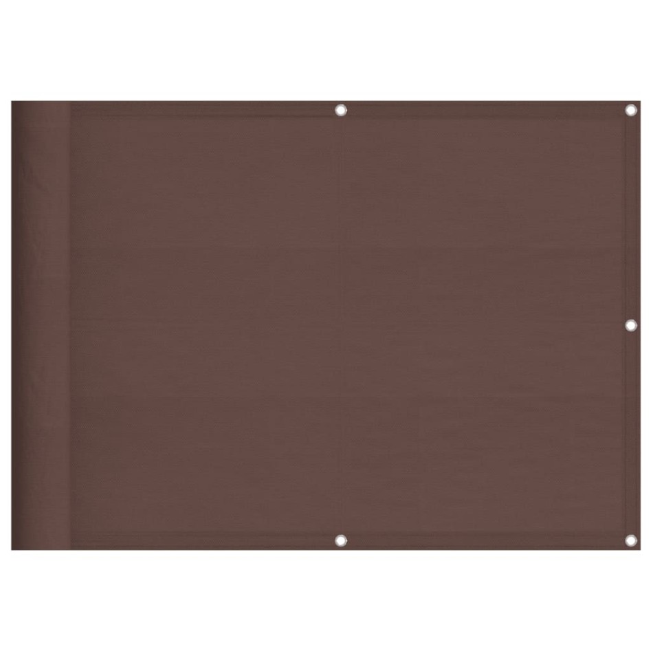 Pantalla de balcón 100% poliéster Oxford marrón 75x800