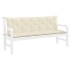 Cojín de banco jardín tela Oxford blanco crema 180x(50+50)x7