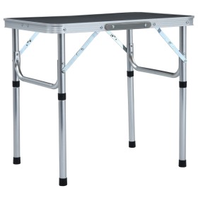 Mesa de camping plegable aluminio gris 60x45