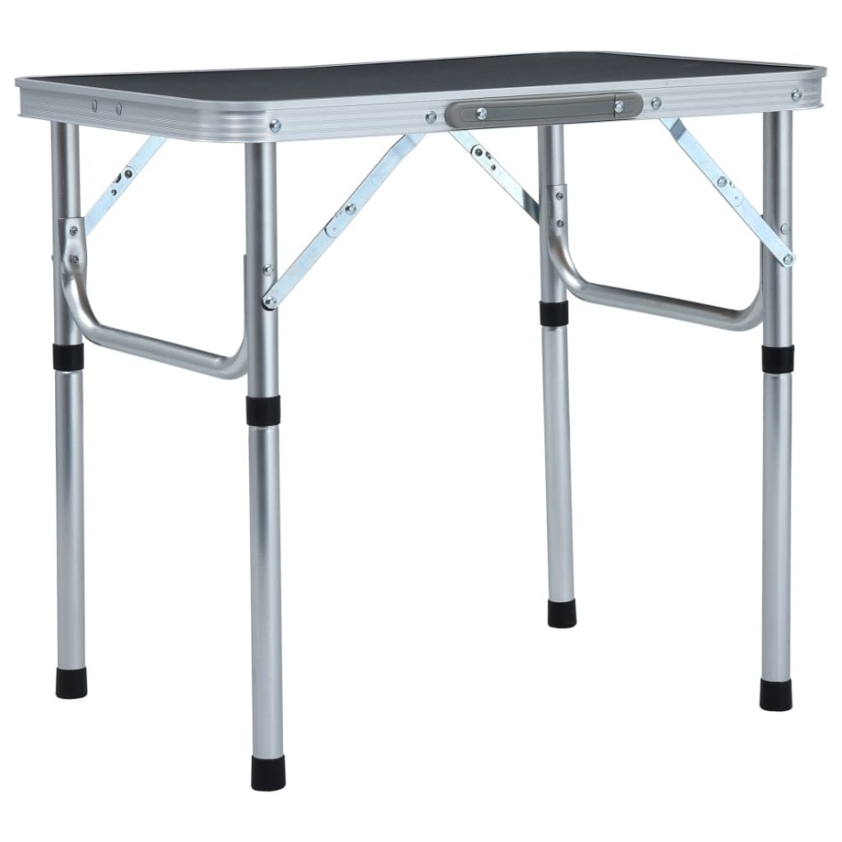 Mesa de camping plegable aluminio gris 60x45