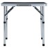 Mesa de camping plegable aluminio gris 60x45