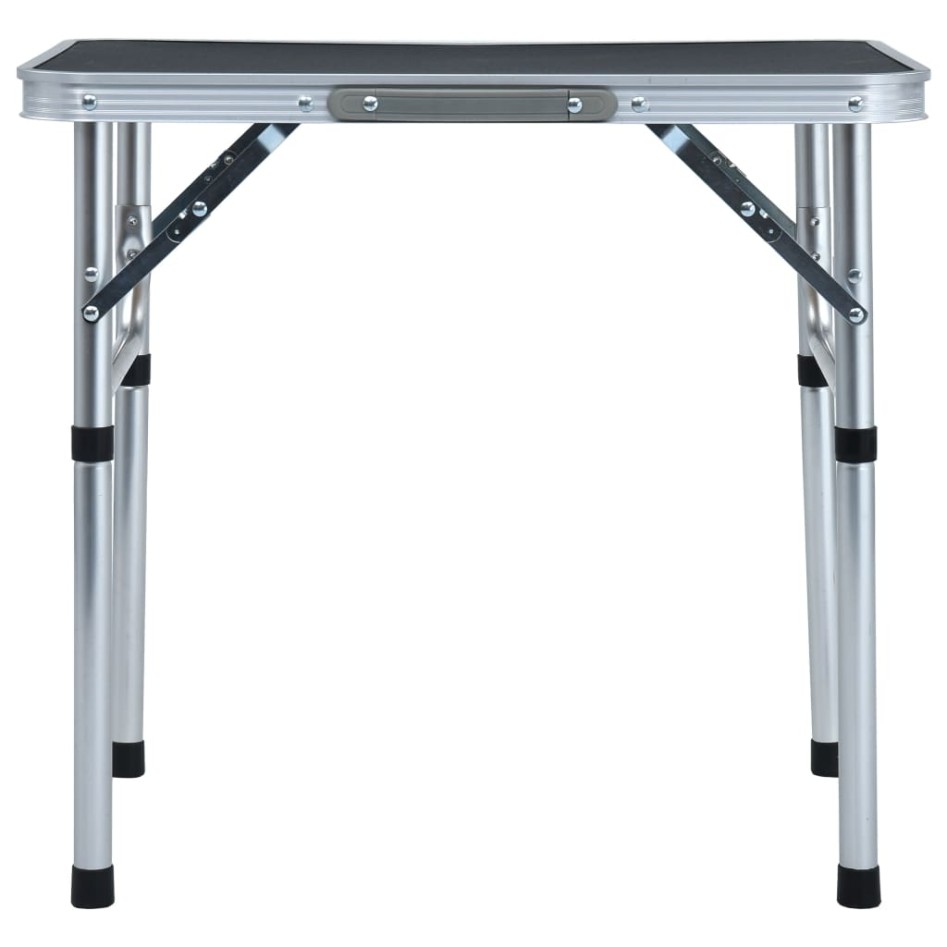 Mesa de camping plegable aluminio gris 60x45