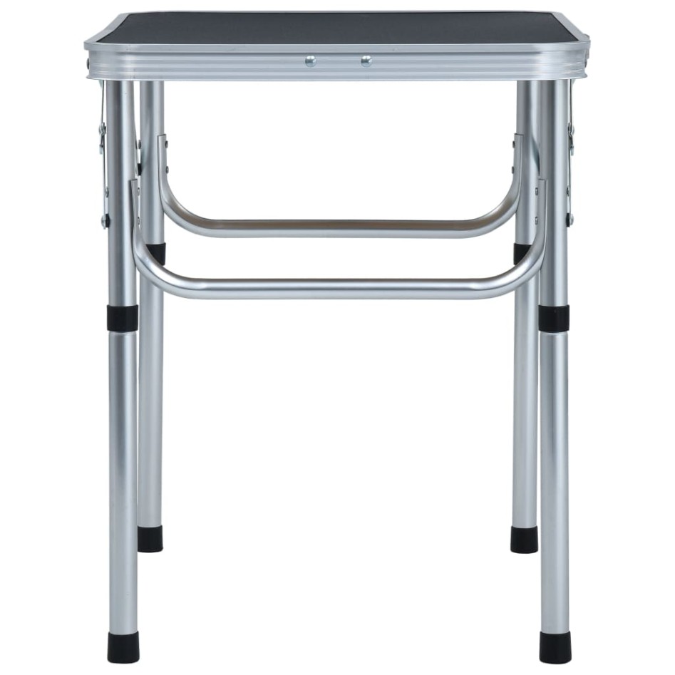 Mesa de camping plegable aluminio gris 60x45