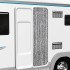 Cortina antimoscas chenilla gris negro y blanco 56x200