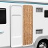 Cortina antimoscas chenilla ocre y blanco 56x200