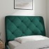 Cabecero de cama acolchado terciopelo verde oscuro 90