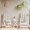 Cojines de silla respaldo alto 2 uds tela Oxford color crema