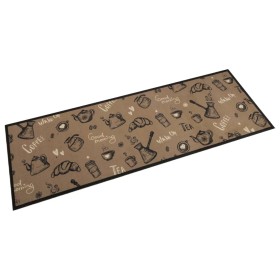 Alfombra de cocina lavable terciopelo marrón Morning 60x180
