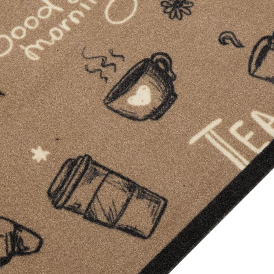 Alfombra de cocina lavable terciopelo marrón Morning 60x180