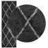 Alfombra de pelo largo moderna PAMPLONA negro y crema 80x250