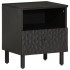 Mesita de noche de madera maciza de mango negra 40x33x46