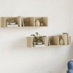 Muebles de pared 2 uds madera de ingeniería roble Sonoma