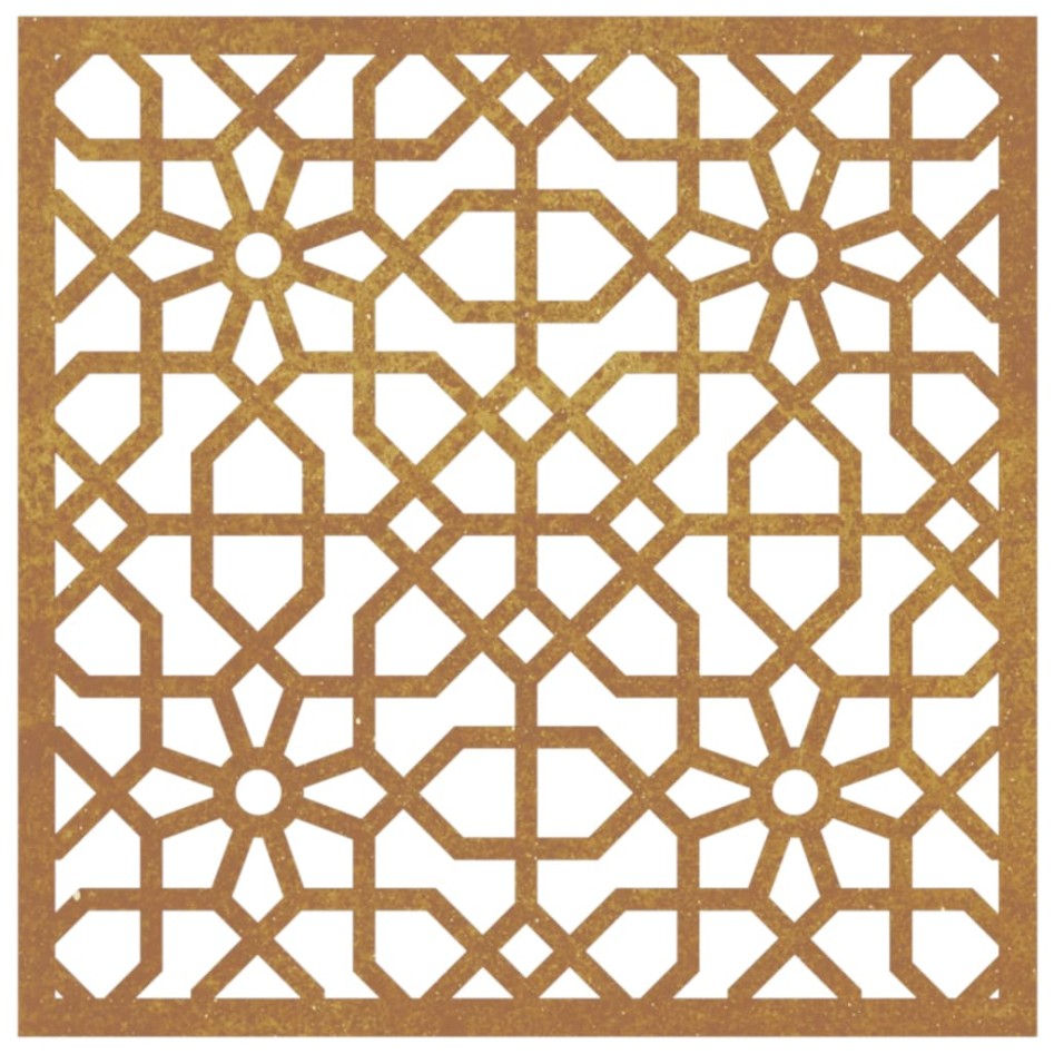 Adorno de pared de jardín acero corten diseño morisco 55x55
