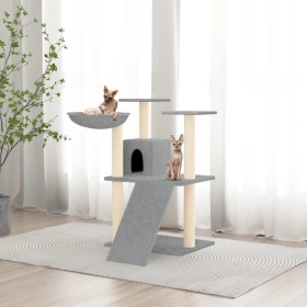 Rascador para gatos con postes de sisal gris claro 83
