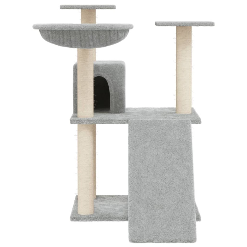 Rascador para gatos con postes de sisal gris claro 83