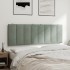 Cabecero de cama acolchado terciopelo gris claro 120
