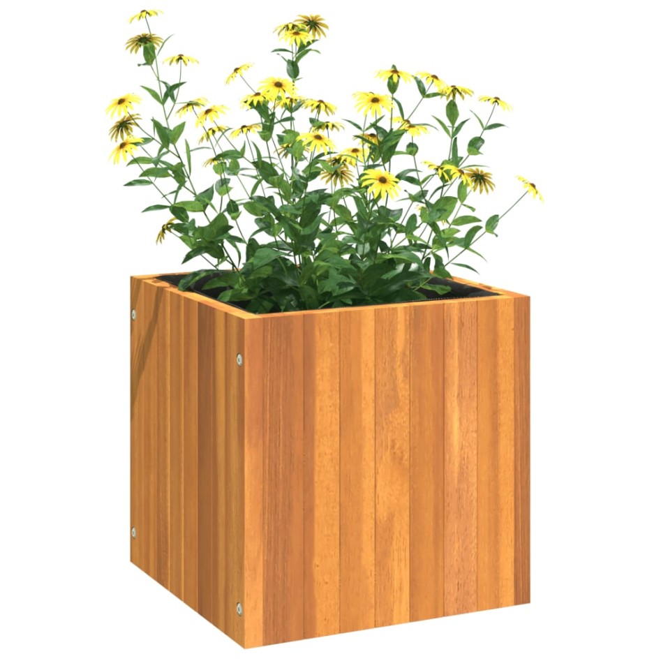 Jardinera de madera maciza de acacia 35x35x35