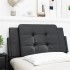 Cabecero de cama acolchado cuero sintético negro 100