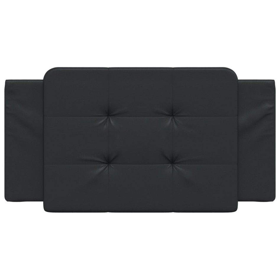 Cabecero de cama acolchado cuero sintético negro 100