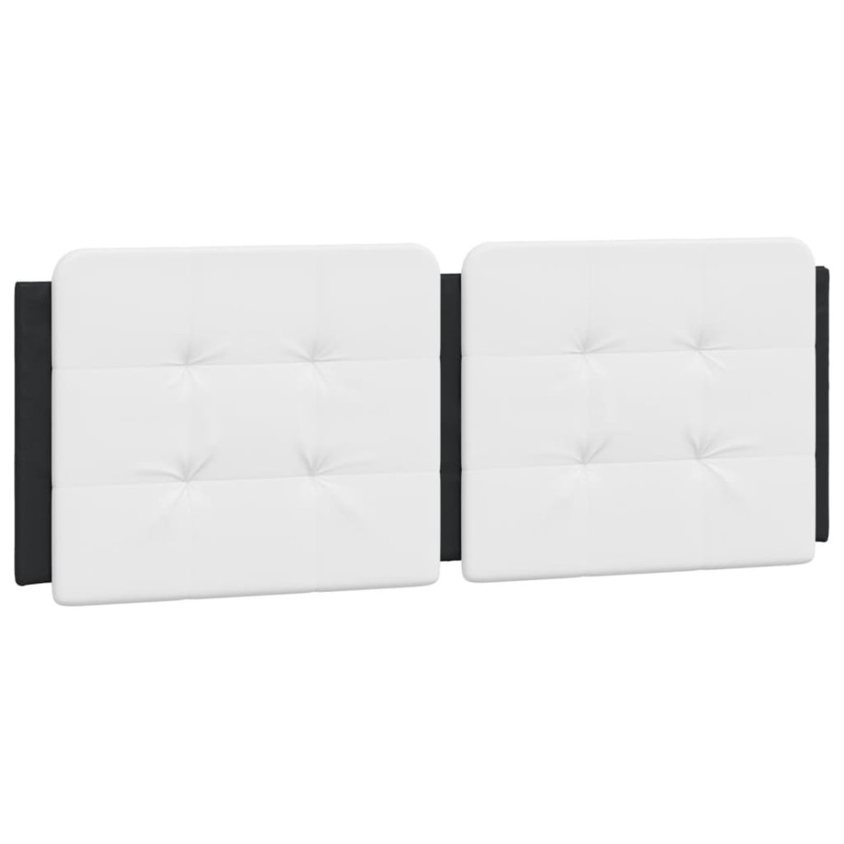 Cabecero de cama acolchado cuero sintético blanco negro 120