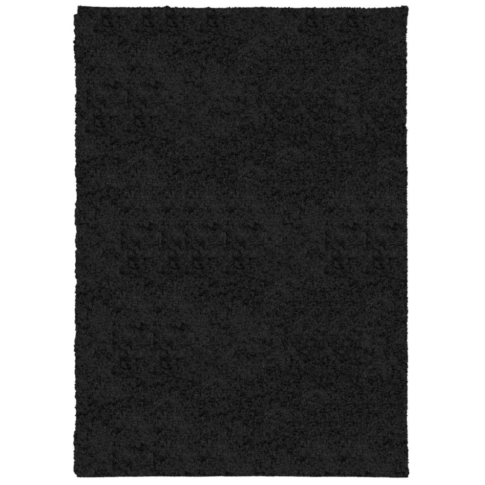 Alfombra peluda de pelo largo moderna PAMPLONA negra 120x170
